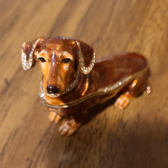 Brown and Gold Dachshund Trinket Box - Picture 5 of 5